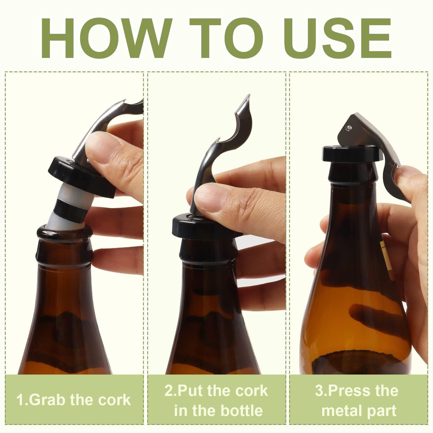 Wine Stoppers 6 PCS Silicone Bottle Stopper Expanding Manual Beverage